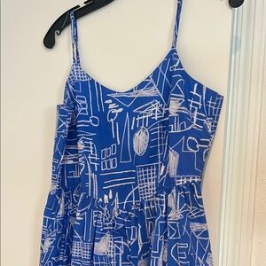 Hunter Bell Blue Geometric Print maxi Dress